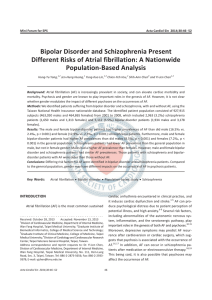 Bipolar Disorder and Schizophrenia Present Different Risks of Atrial