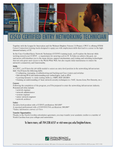 CISCO CERTIFIED ENTRY NETWORKING TECHNICIAN
