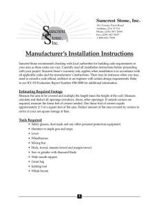 Manufacturer`s Installation Instructions