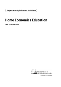 Home Economics Education Level 4 to Beyond Level 6