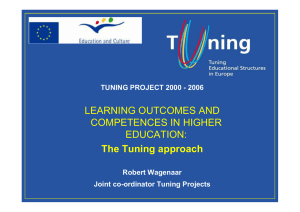 LEARNING OUTCOMES AND COMPETENCES IN HIGHER