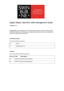 Digital Object Identifier (DOI) Management Guide