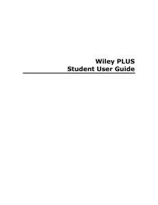 Wiley PLUS Student User Guide