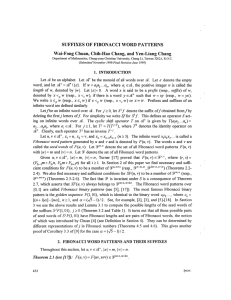 SUFFIXES OF FIBONACCI WORD PATTERNS Wai