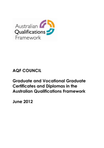 AQF COUNCIL Graduate and Vocational Graduate Certificates and