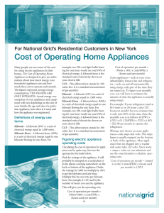 Cost of Operating Home Appliances