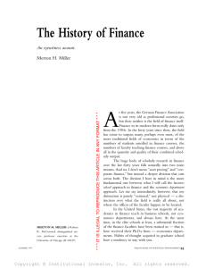 The History of Finance