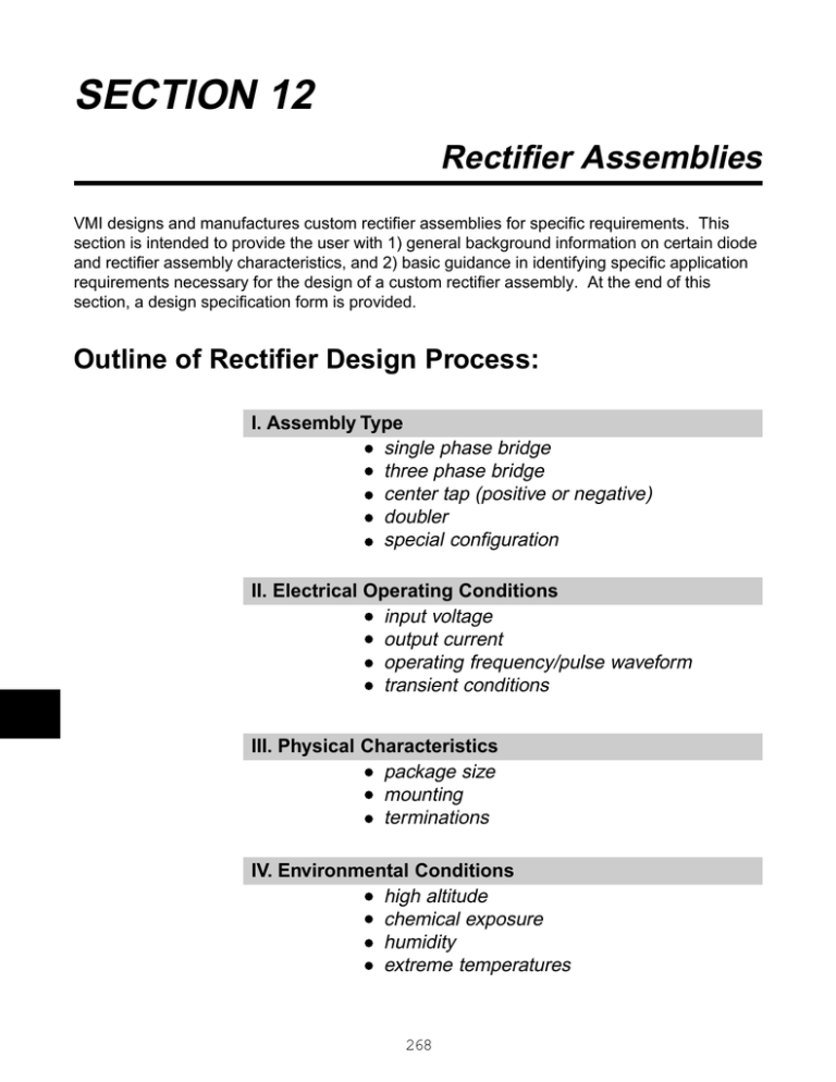 Rectifier Assemblies Voltage Multipliers, Inc.