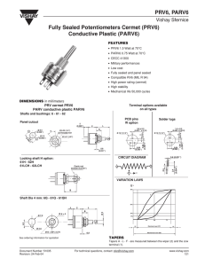 PRV6, PARV6 Fully Sealed Potentiometers Cermet (PRV6