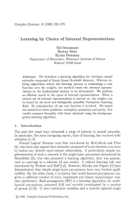 Learning by Choice of Internal Representations