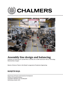 Assembly line design and balancing