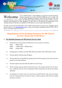 Requirements of Fire Resisting Enclosures for HK Electric Service