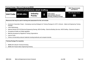 Title: Electrical/electronic detail drafting Unit Code: MEM9.4BA