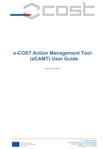 e-COST Action Management Tool (eCAMT) User Guide