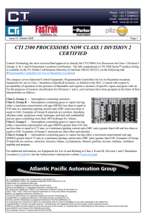 cti 2500 processors now class 1 division 2 certified
