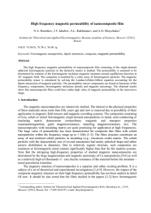 HIGH FREQUENCY MAGNETIC PERMEABILITY OF