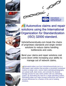 Automotive claims and repair solutions using the International