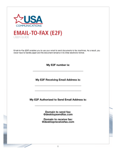 email-to-fax (e2f) - USA Communications