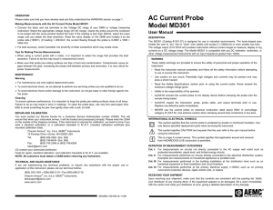 AEMC MD301 AC Current Probe Manual PDF