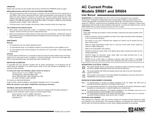 AEMC SR601 AC Current Probe Manual PDF