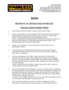 remote starter solenoid kit