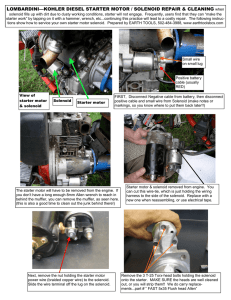 Diesel starter motor / solenoid repair