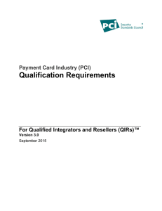 Qualification Requirements - PCI Security Standards Council