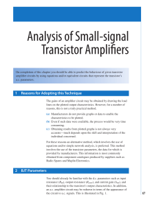 Analysis of Small-signal Transistor Amplifiers