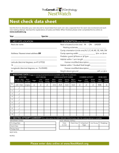 Nest check data sheet