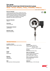 Euro gauge Electrical contact type bimetal temperature gauge