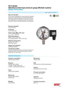 Euro gauge Electrical contact type pressure gauge (Modular system