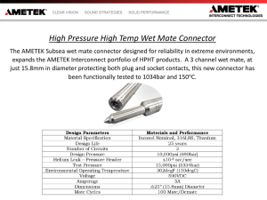 High Pressure High Temp Wet Mate Connector