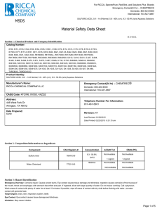 MSDS Material Safety Data Sheet