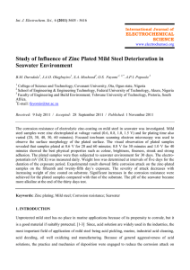 Study of Influence of Zinc Plated Mild Steel Deterioration in
