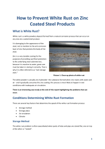 How to Prevent White Rust on Zinc Coated Steel