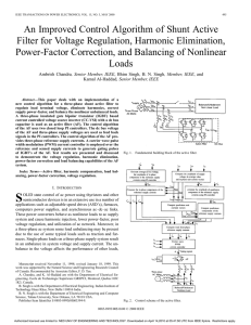 An improved control algorithm of shunt active filter fo voltage