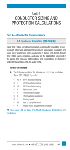 CONDUCTOR SIZING AND PROTECTION CALCULATIONS