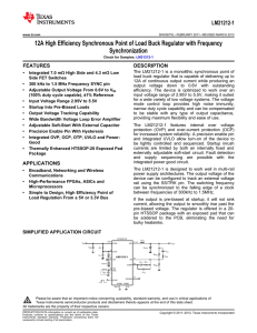 12A High Efficiency Synchronous Point of Load Buck Regulator with