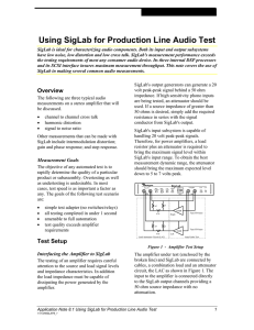 Using SigLab for Production Line Audio Test