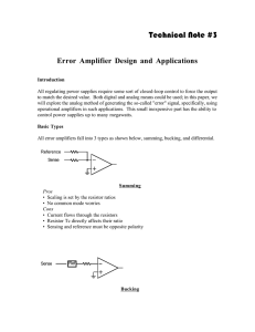 Error Amplifier Design and Applications