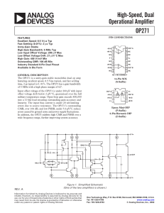 OP271 High-Speed, Dual Operational Amplifier Data Sheet (Rev A)