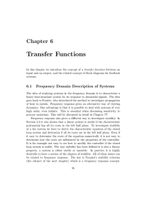 Transfer Functions - Control and Dynamical Systems