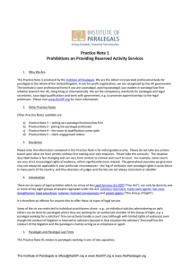 Practice Note 1 Prohibitions on Providing Reserved Activity Services