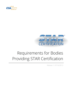 Requirements for Bodies Providing STAR Certification