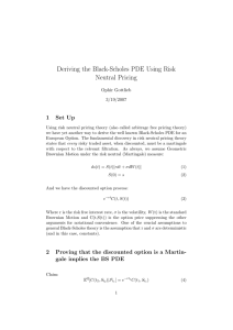 Deriving the Black-Scholes PDE Using Risk Neutral Pricing