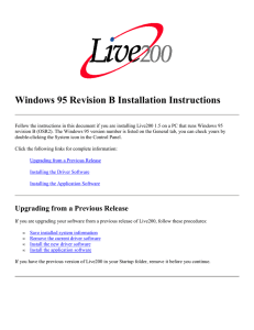 Live200 Windows 95 Rev B Installation Instructions