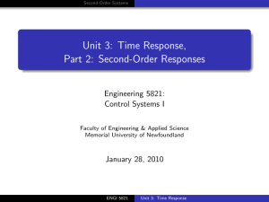 Unit 3: Time Response, Part 2: Second-Order