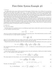 First-Order System Example #1