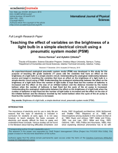 Teaching the effect of variables on the brightness of a light bulb in a