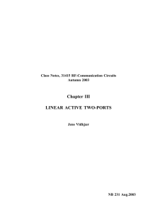 Chapter III LINEAR ACTIVE TWO